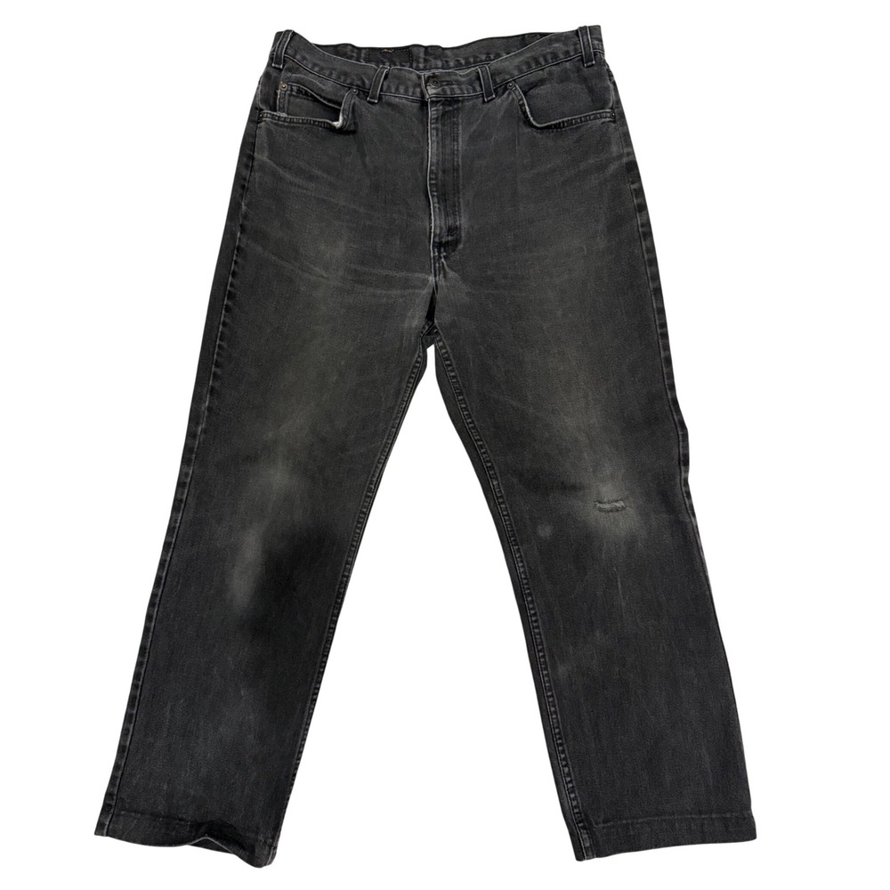 Vintage Faded Black Levis Orange Tab Mens Straight Jeans